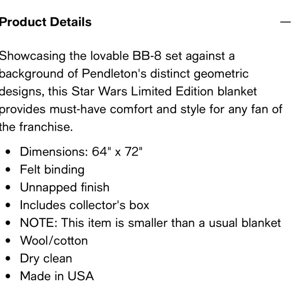 Limited Edition Pendleton Star Wars Blanket (MADE IN THE USA) - Picture 3 of 7